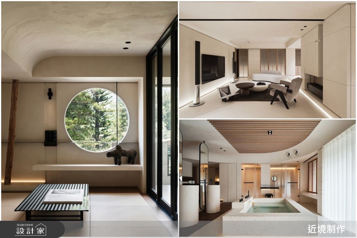 突破空間設定，沒有床的家以回字型動線和侘寂精神實現城市湯屋