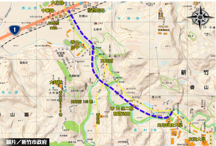 香山區塞車有解  竹市建外環道紓車潮