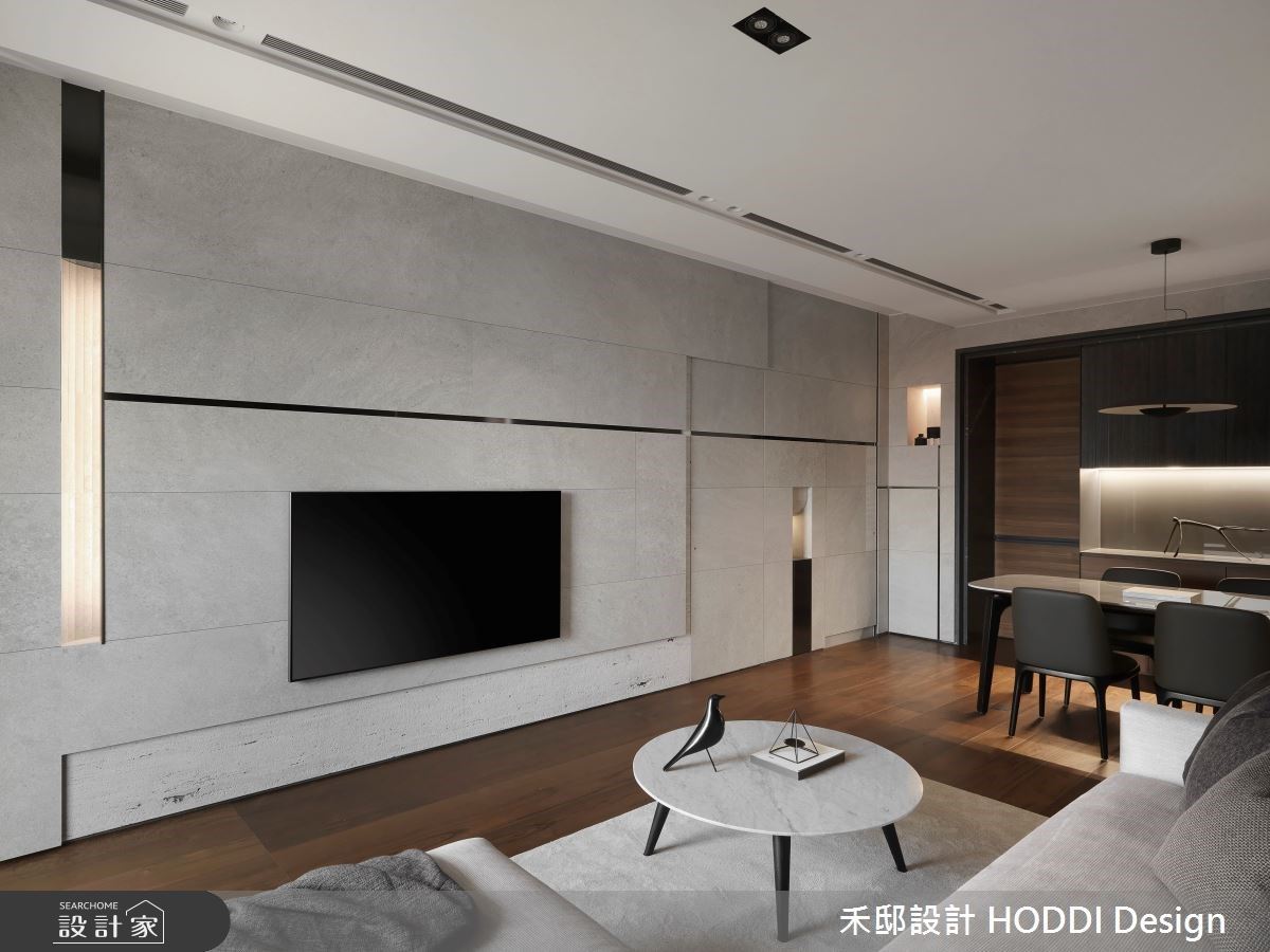 線與線之間勾勒設計感 灰黑白與柚木的現代宅