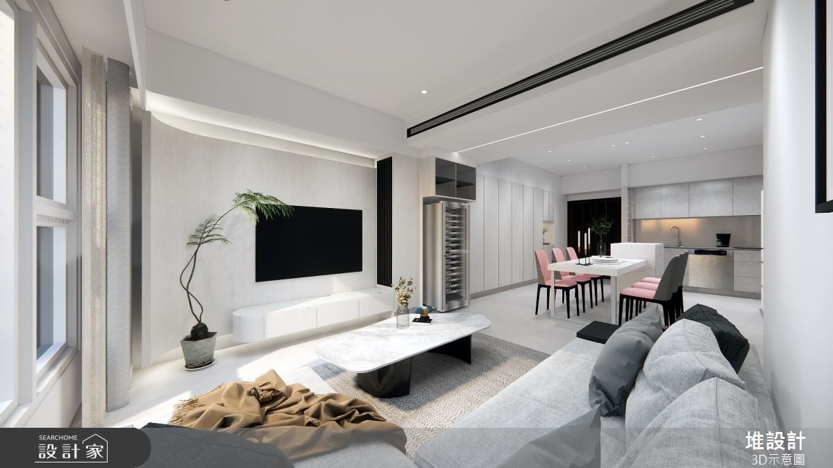 啟動新生活的純色面貌！現代簡約風走進毛胚屋，以玻璃隔間、無接縫地坪...