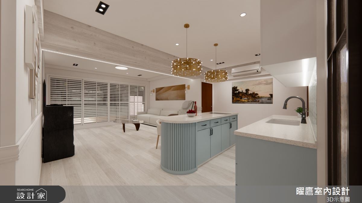 老屋華麗轉身！融合美式與現代風靈感，大型中島吧檯串連場域與家人情感