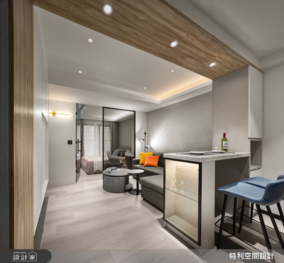 13坪現代風重整格局，灰白色詮釋時髦飯店美學