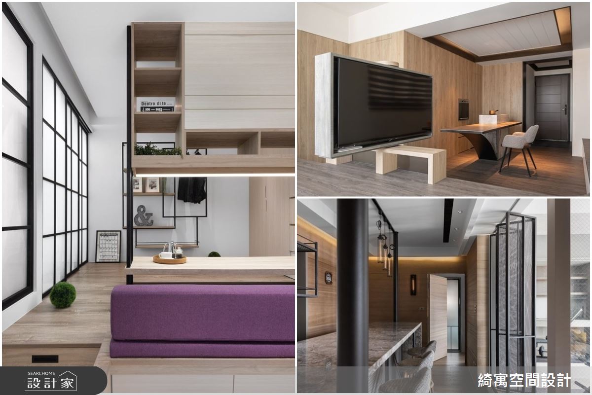 放大空間隔間術！旋轉電視牆、漂浮櫃與折門設計