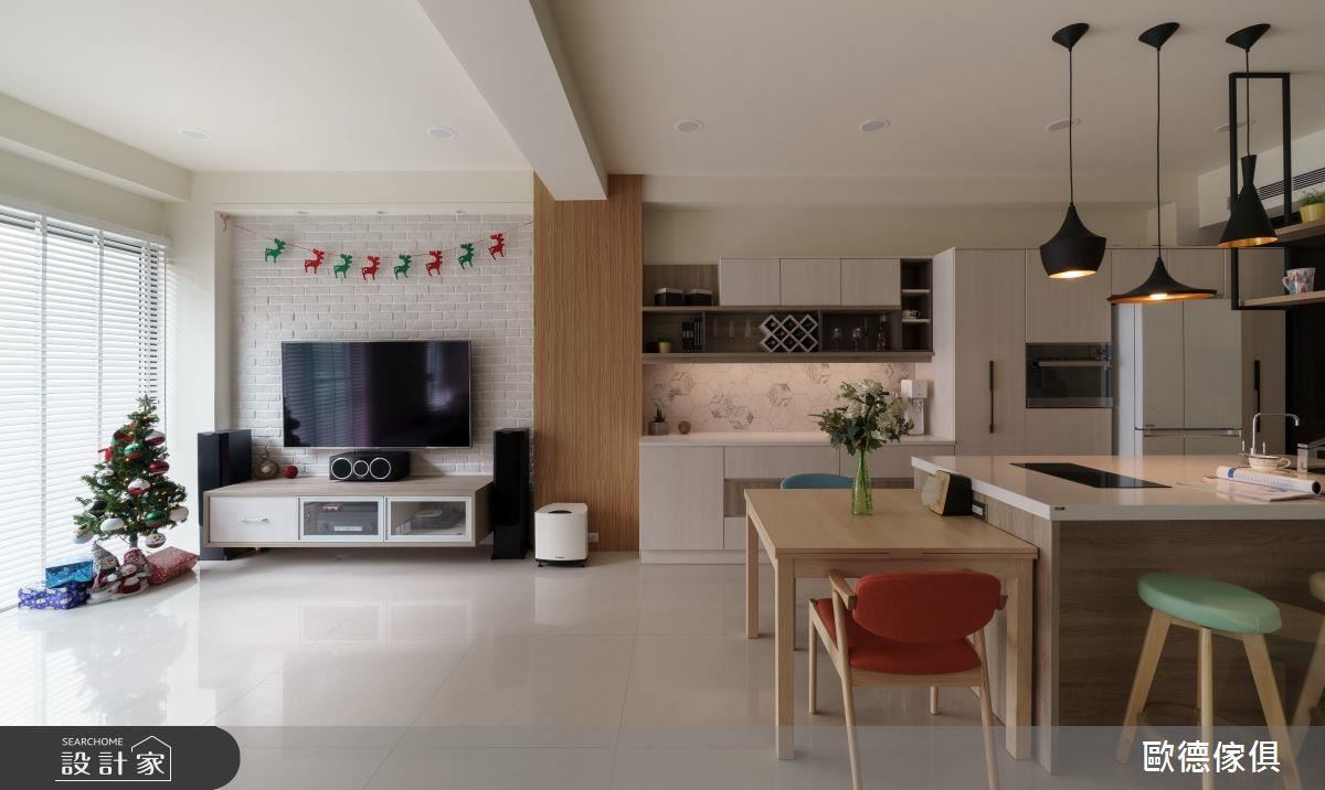 開放美廚 X 滿點收納 X 趣味塗鴉牆 實現一家四口北歐風天堂