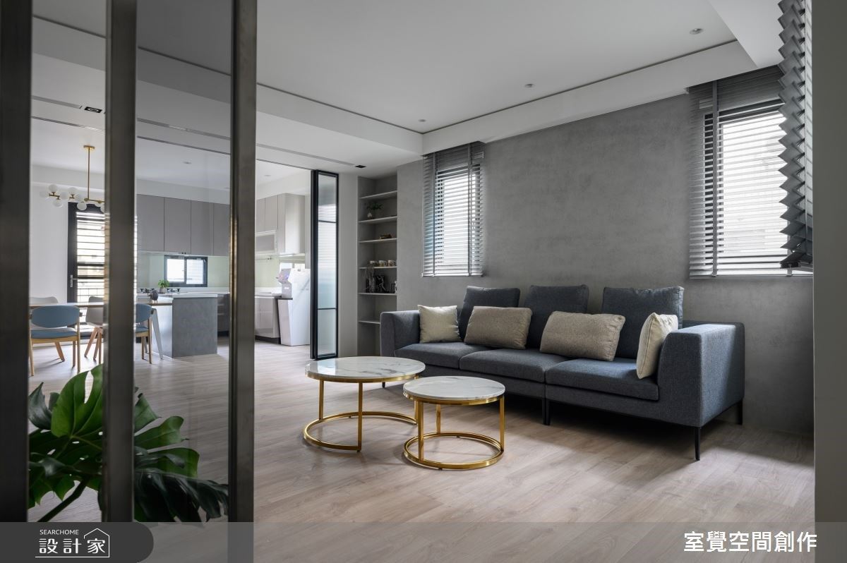 「透明拉門」打開兩倍視野！水泥灰、深海藍與光感交織，打造高質感的三...