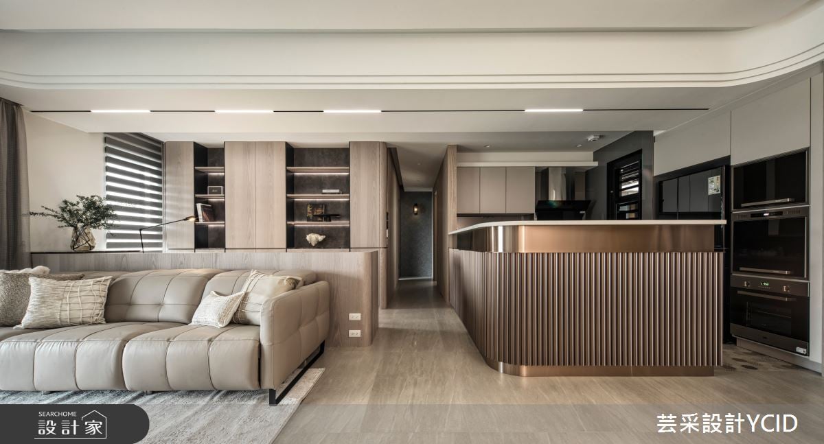 一起來首浪漫圓舞曲!以弧形與柔和色彩交織淡雅印象，40坪現代宅輕鬆感受...