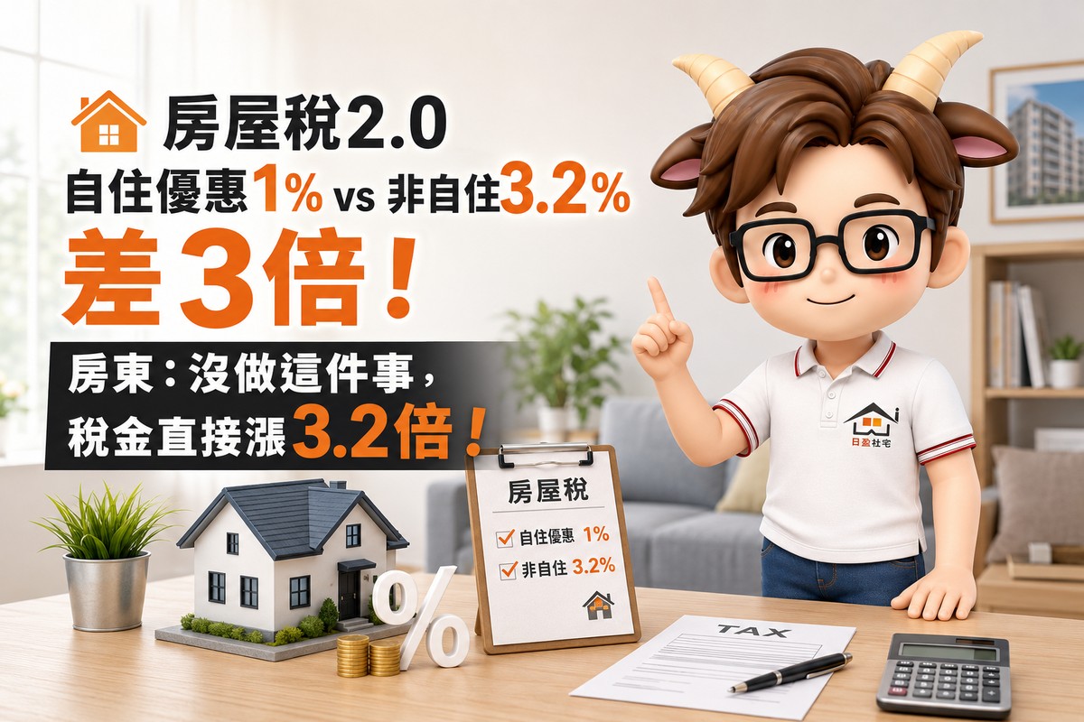 房屋稅2.0自住優惠1% vs 非自住3.2%差3倍！房東：沒做這件事，稅金直接...