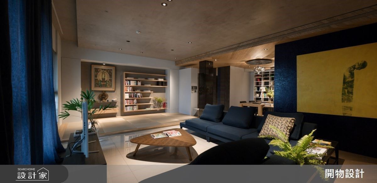 光影嬉戲、書香環繞，40 坪宅展現完美書櫃收納設計！蔚藍居家用藝術釀造...