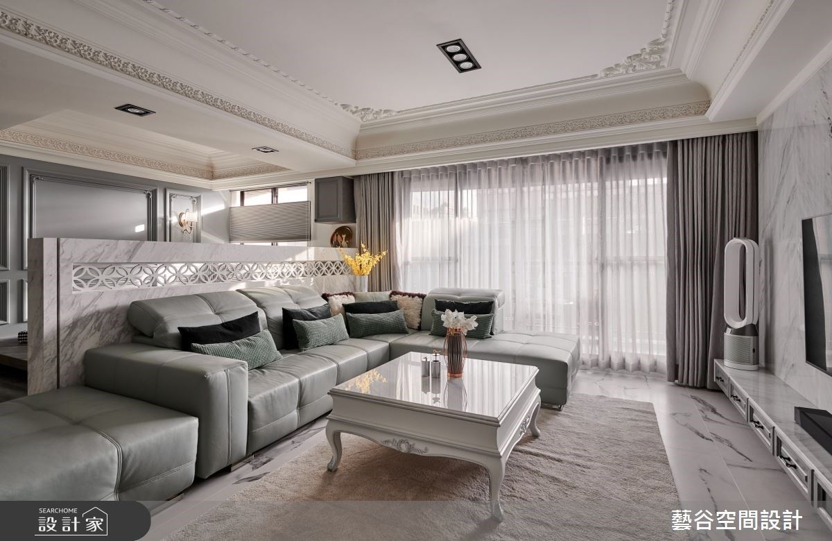 玄關吧台美到不可思議！新古典風 48 坪居家，如豪宅般的細膩奢華品味