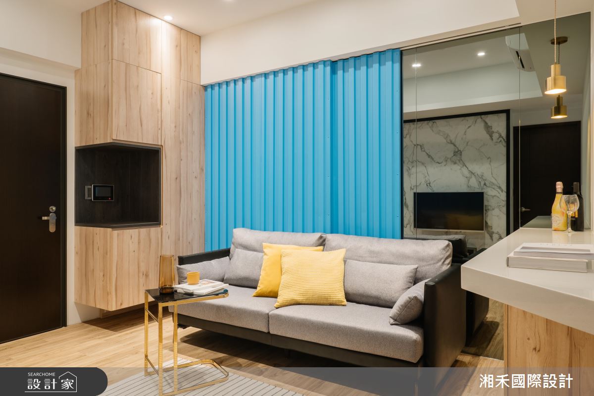 都市裡一處簡約的幸福 跳色與實用機能混搭風格小宅