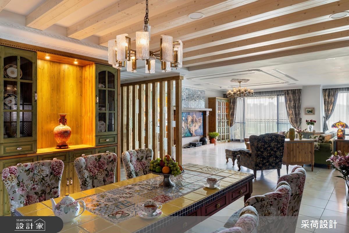 中古屋翻新繽紛多彩鄉村風！訂製實木櫃、雕花與手染色彩，揉入歐風人文溫度