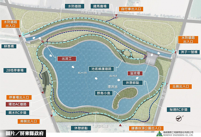 屏東崁頂支線改善工程 防堵溪水倒灌