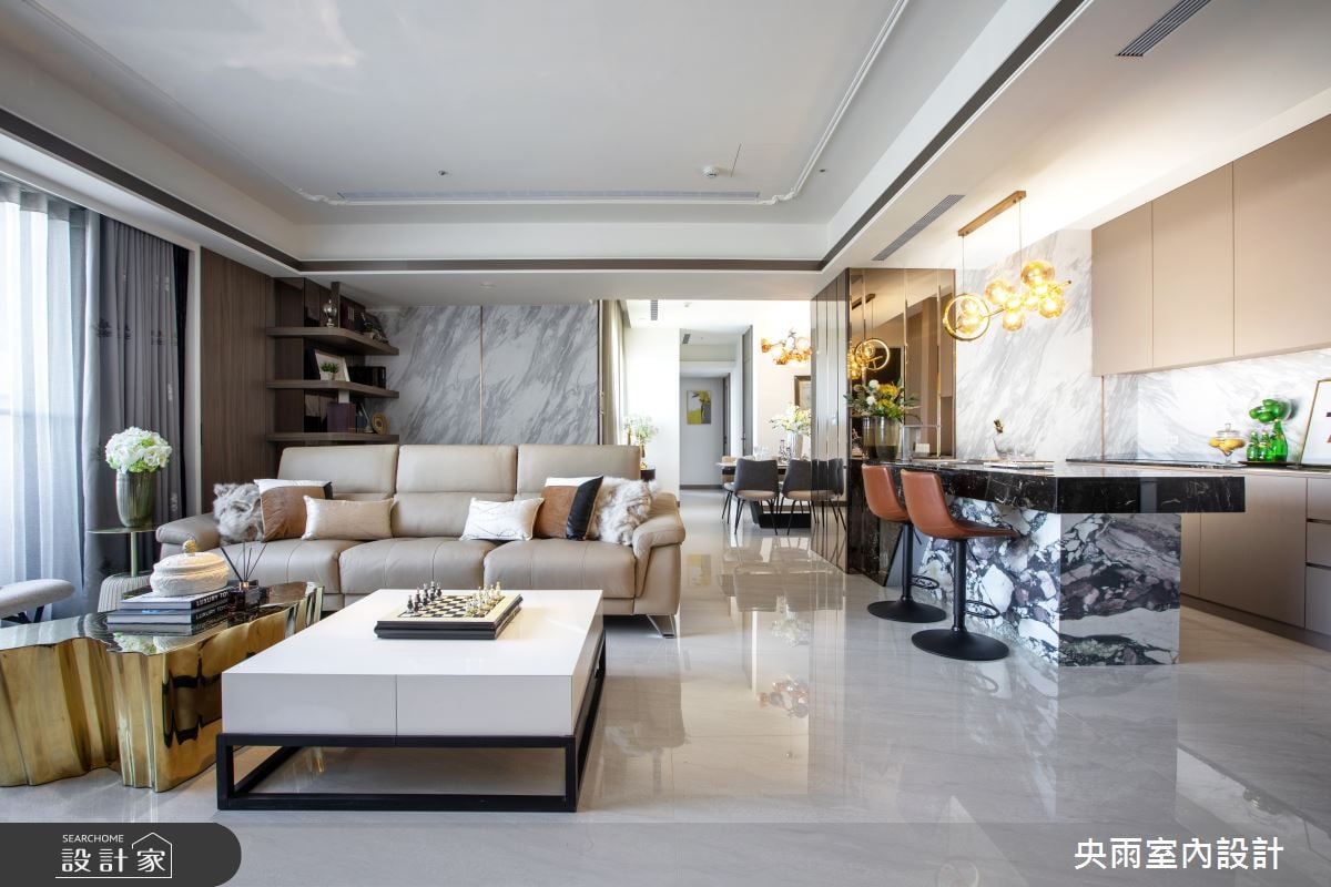 激盪美式輕奢風靈感！大理石、線板與鏡面豪宅設計元素華麗演繹，綻放精...