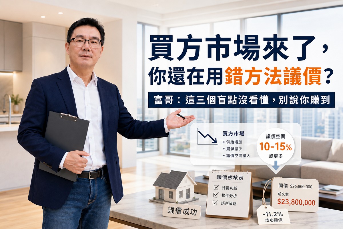 買方市場來了,你還在用錯方法議價?富哥:這三個盲點沒看懂,別說你賺到