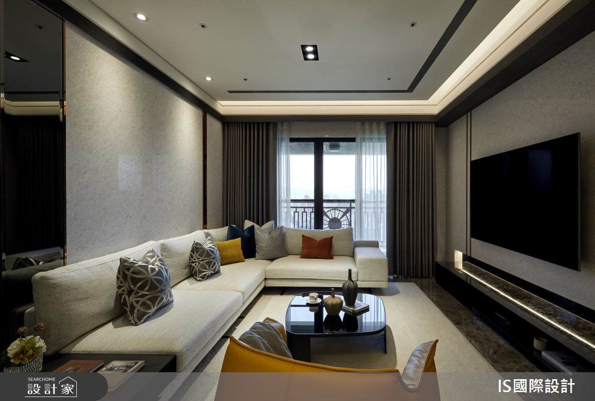 沉穩與流動感兼具，37坪現代都會宅內的輕奢生活提案