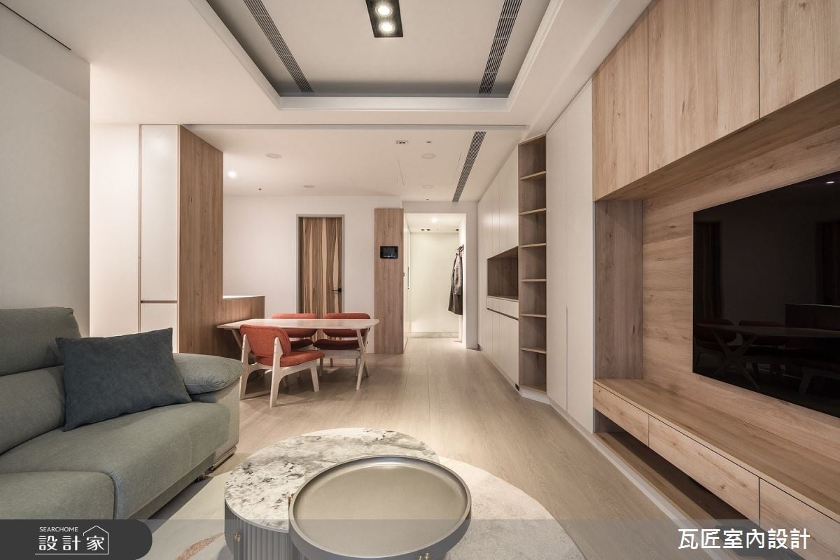 揭露23坪客餐廳放大景深的秘訣，達成屋主期待的白淨溫潤日式風居家！