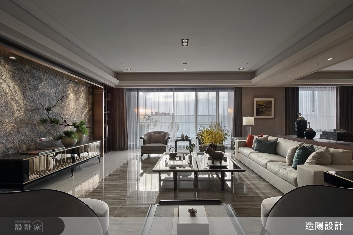 空間大氣對稱，軟裝畫龍點睛，盡展東方新古典韻味