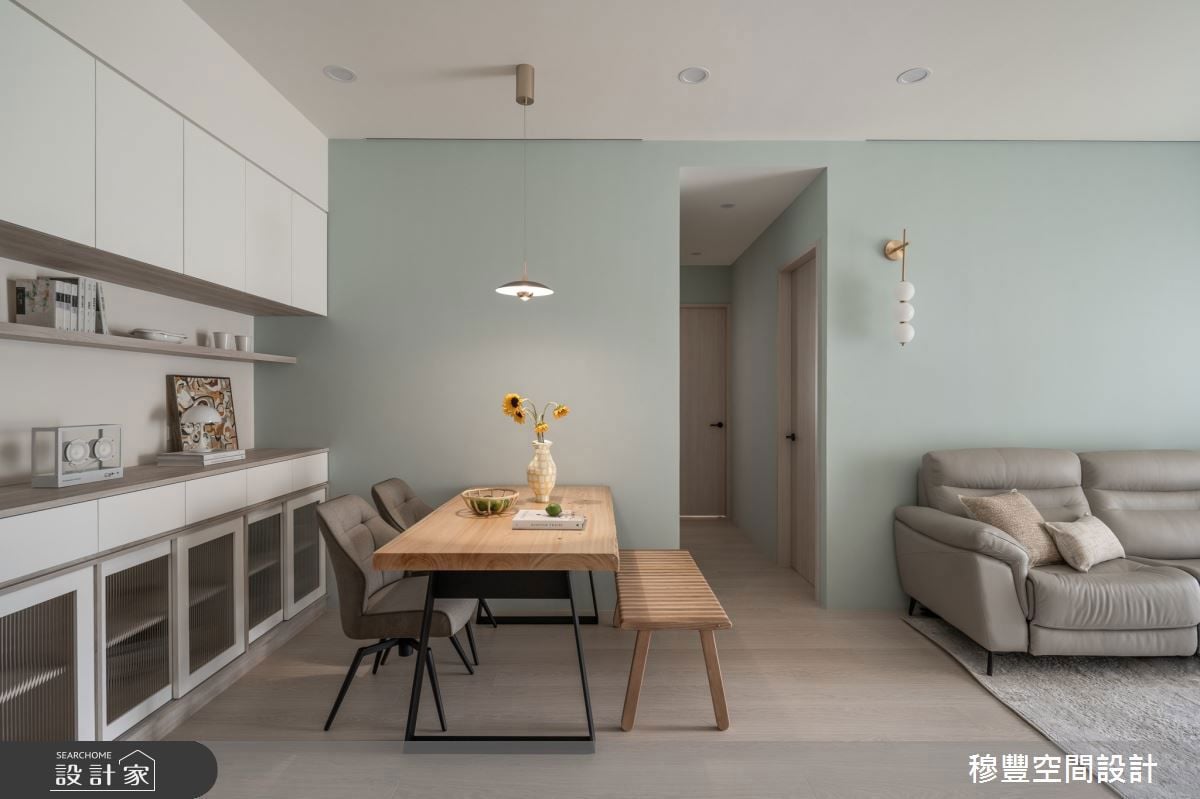 酪梨綠主題色的26坪北歐風新成屋...