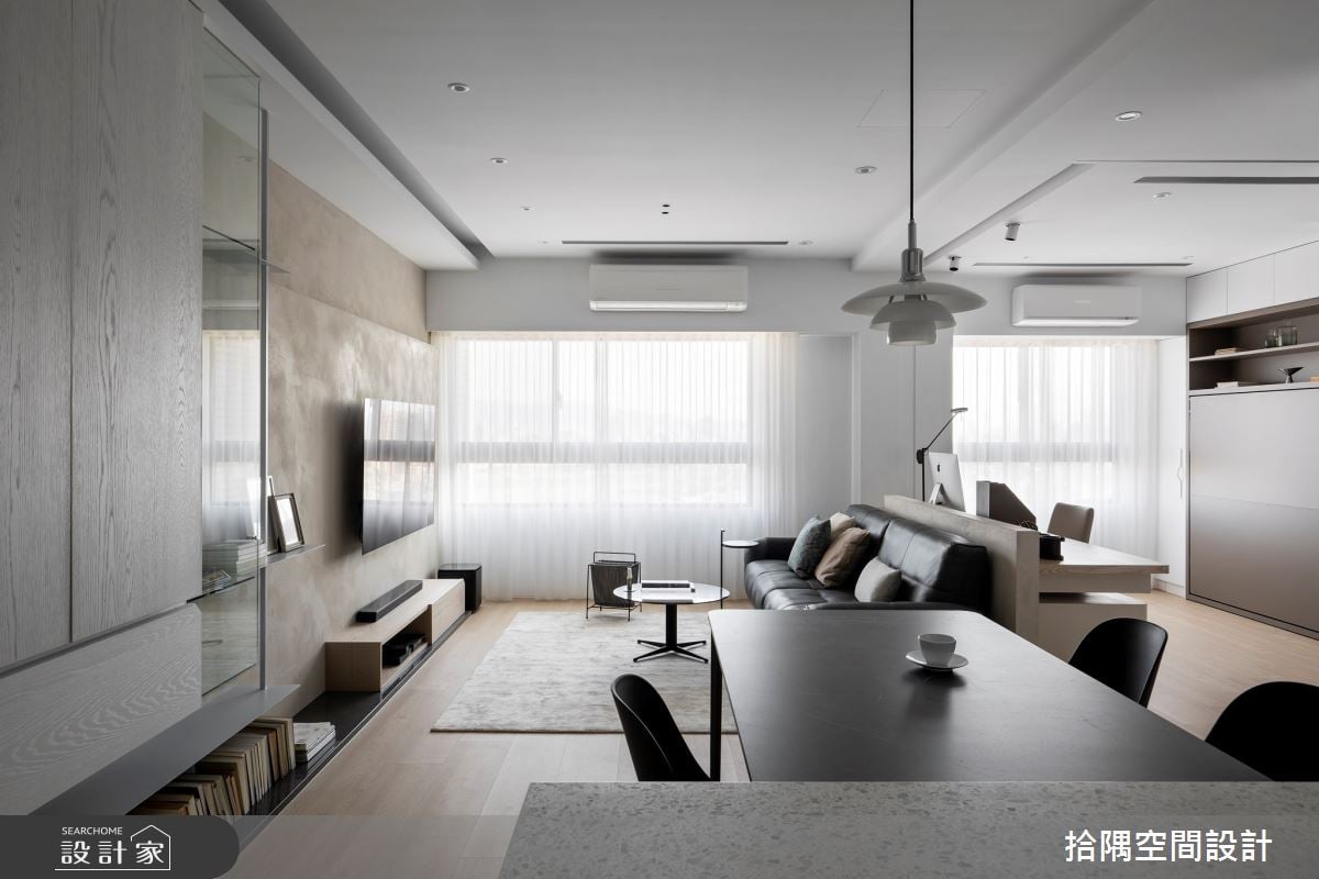 2+1房的退休生活剛剛好！融入簡約灰色與收納機能，拉門彈性切換開放與獨...