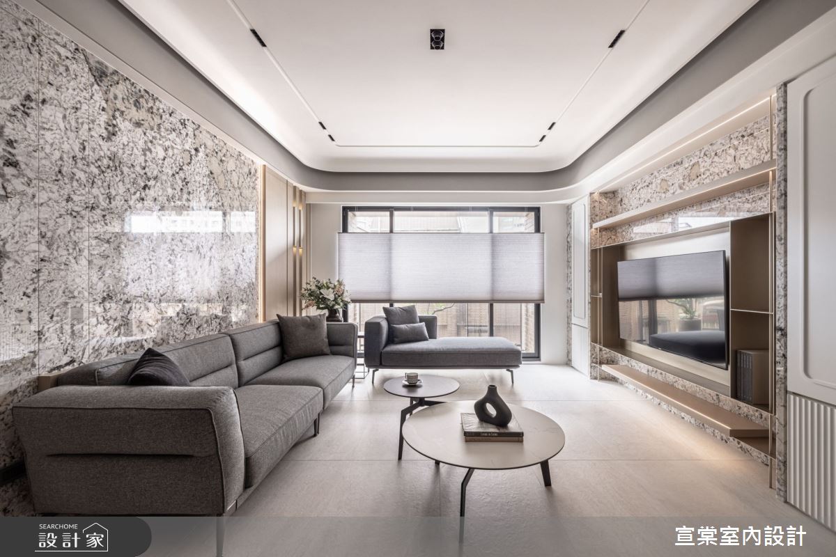 35坪中古屋大改造！大理石創造大器客廳，四房減一房讓臥室更寬敞舒適