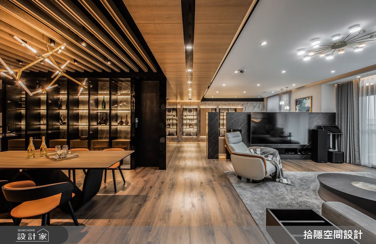 60坪奢華宅邸，運用石紋肌理、木質調、間接光源堆疊設計美學