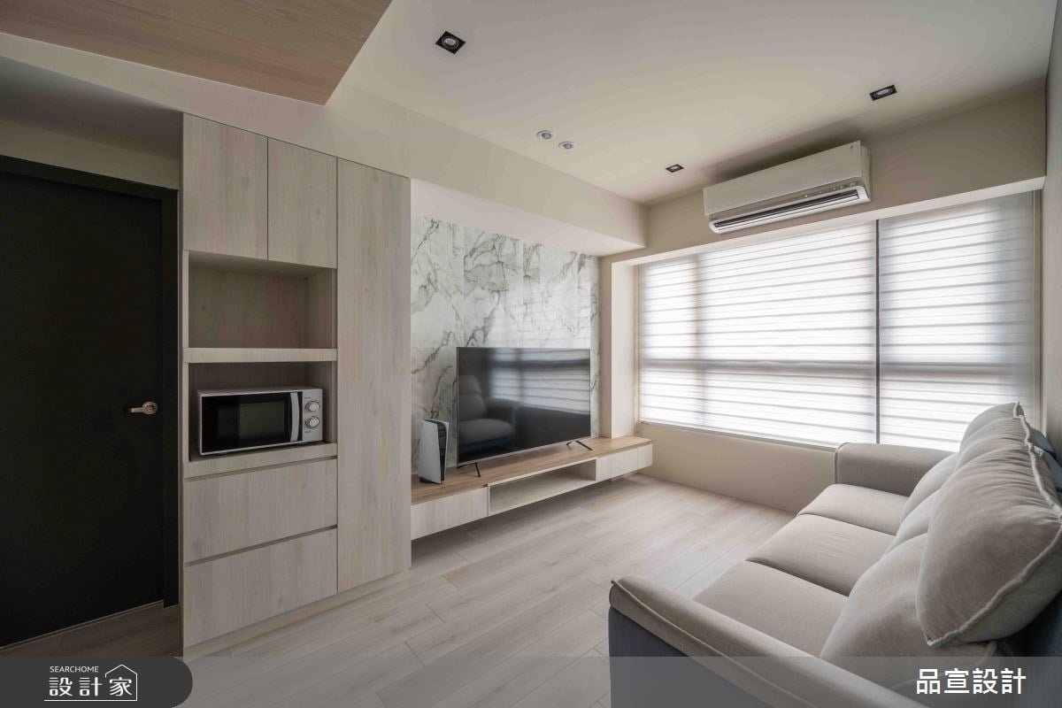 16 坪大套房的舒適剪裁！大理石、木皮與塗料組隊，打造質感宅男Clean fi...