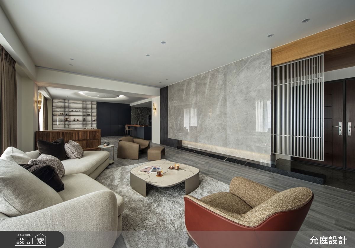63.5坪現代風毛胚屋，灰色大理石與木質調構築寵物友善宅