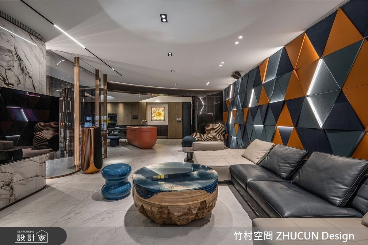 跳脫框架思維，圓弧動線X異材質型塑絢麗時尚宅