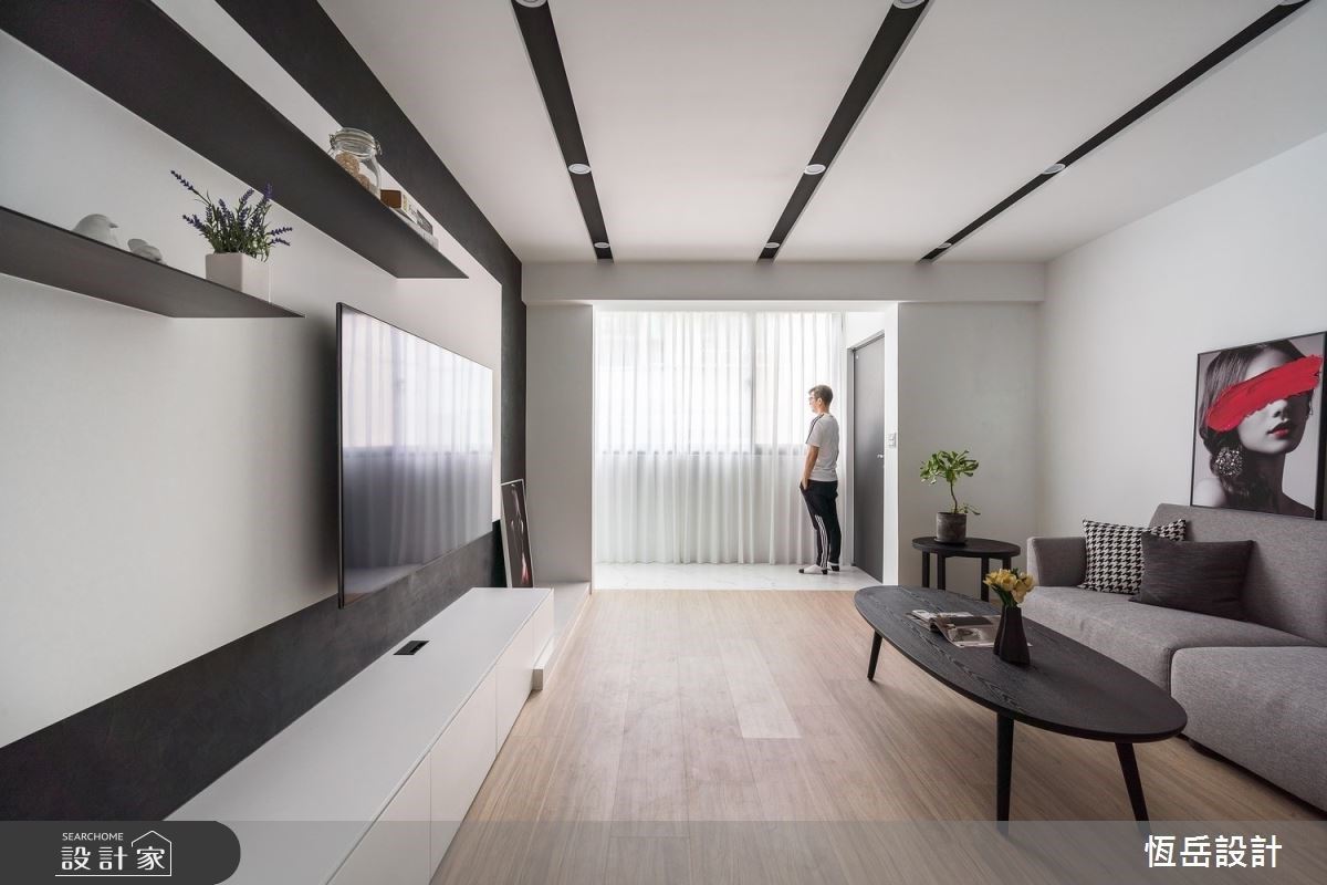 黑白框線把老屋變立體！讓屋主超滿意的簡約風退休宅