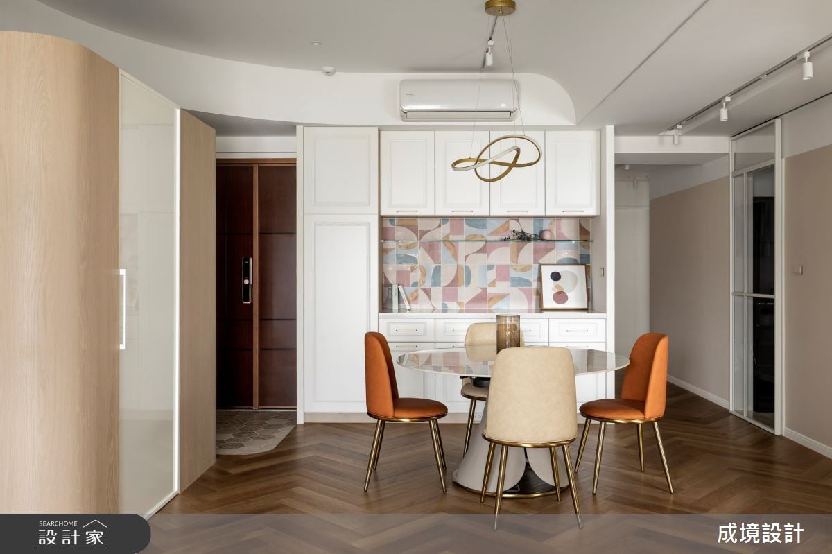 圓弧與格柵譜寫人生樂章，37坪美式風親子宅讓生活更優雅從容