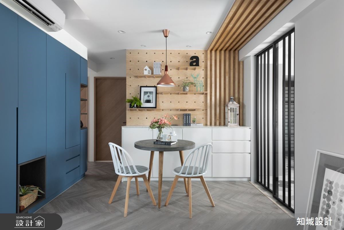 簡單材質的不平凡演出，藍與灰自由切換北歐風