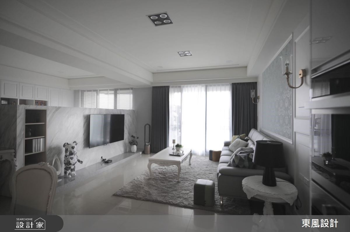 藍灰色系的輕奢美式風，高顏質設計為一家四口的生活入味