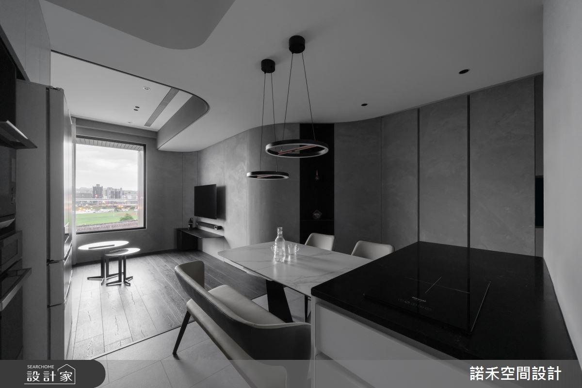 18坪現代風景觀小宅！延攬河岸景緻闊胸懷，燈帶曲度延展場域深度
