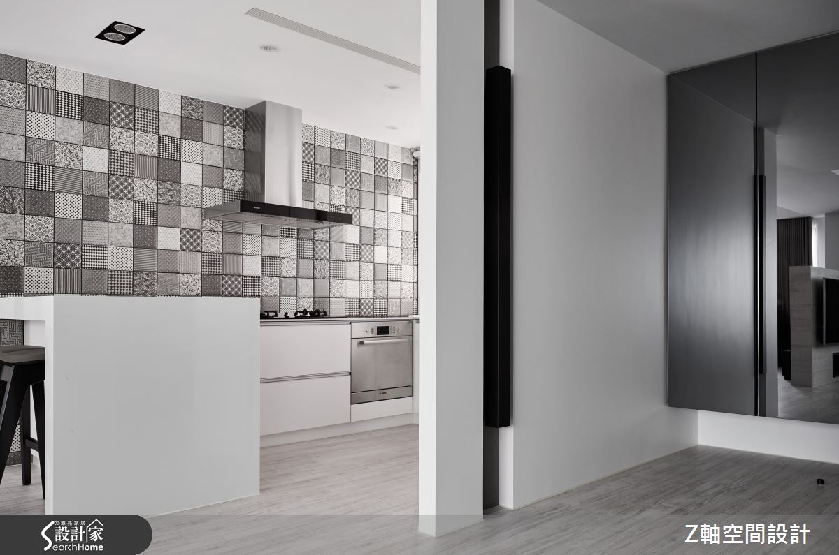 黑白灰的時尚訂製魅力 一面花磚牆打造端景新焦點