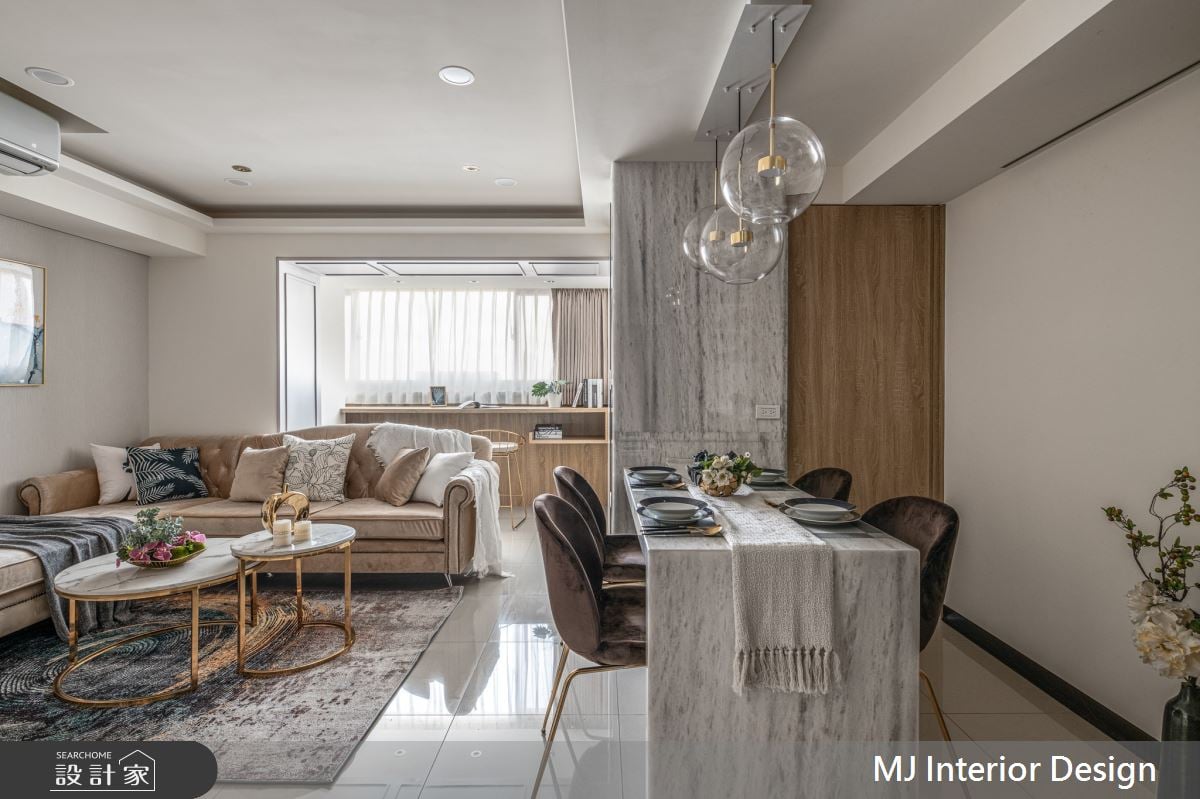 看美景、閱讀與休閒的窗邊吧檯！佐入綠建材與精緻細節，構築22 坪時尚感...