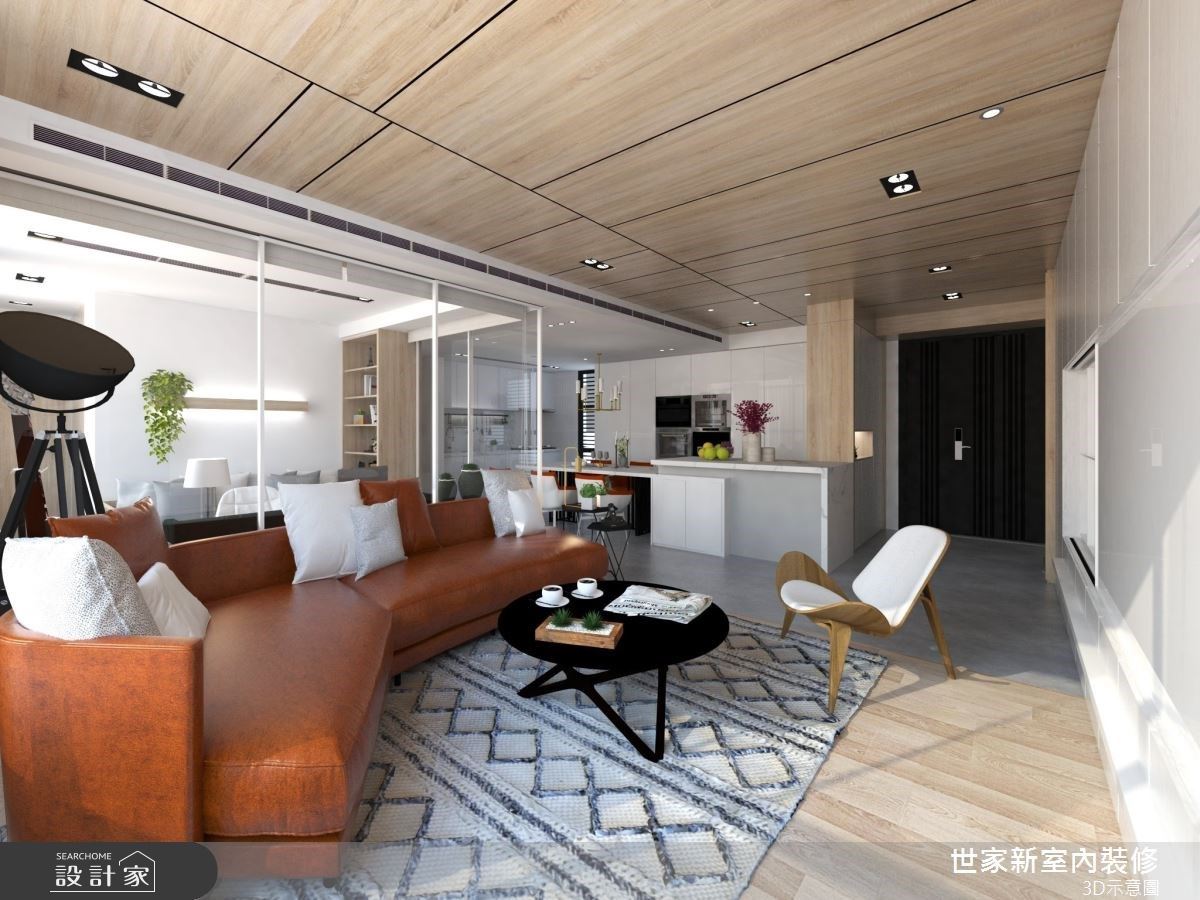 來自父親最溫柔的愛！優雅現代風一次包辦玻璃書房、中島廚房和收納設計