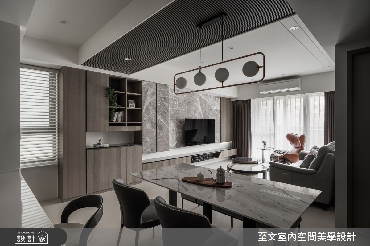 用灰階速寫家的美好！33 坪現代風住宅用冷色建材構築空間的暖