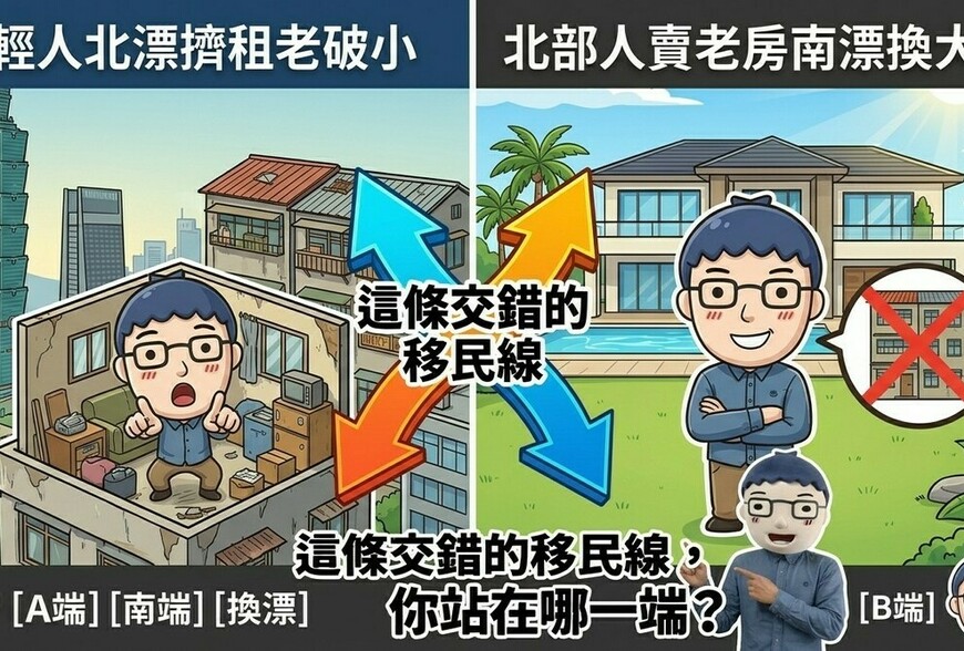 北部人賣老房南漂換大宅，年輕人北漂擠租老破小，這條交錯的移民線，你...
