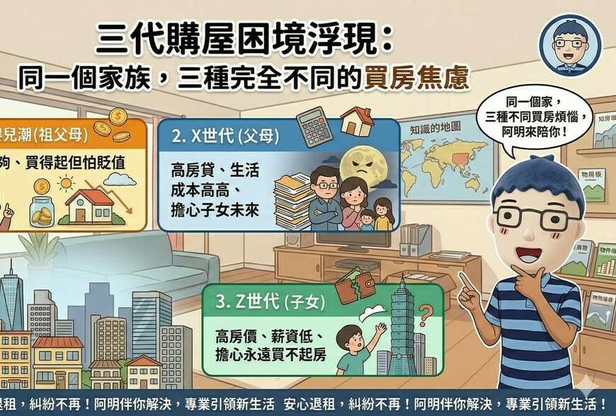 三代同堂卻活在三種房市！長輩談資產、中生代談壓力、年輕人談門檻，誰...