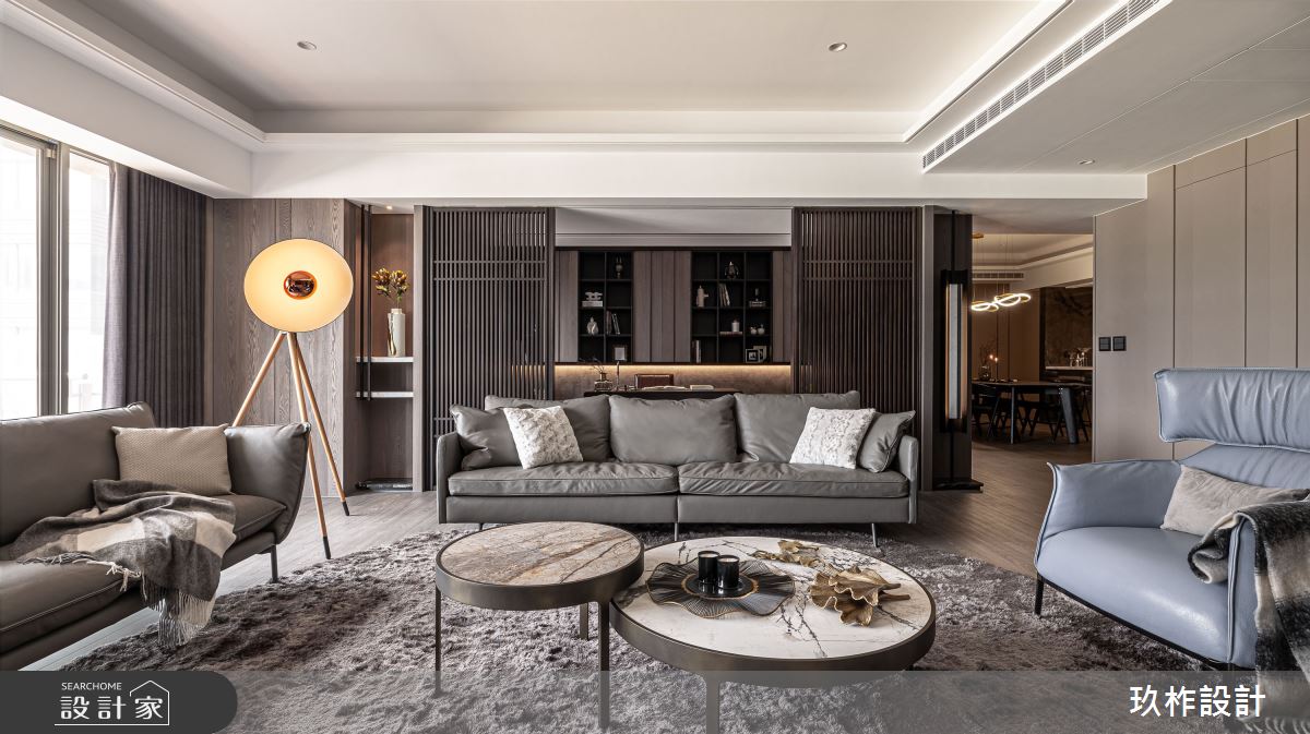 深色石材交織沉穩木質，打造沉靜愜意的現代人文居宅