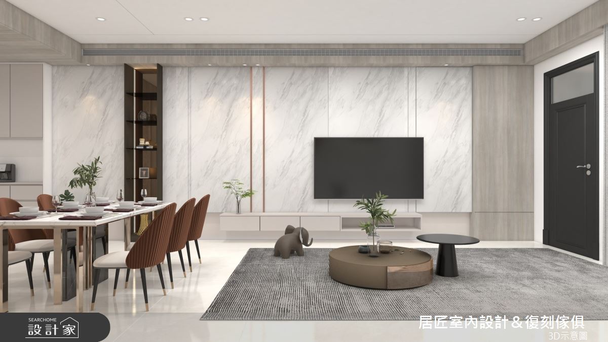 透天別墅一層一房！翻玩系統板打造摩登現代風