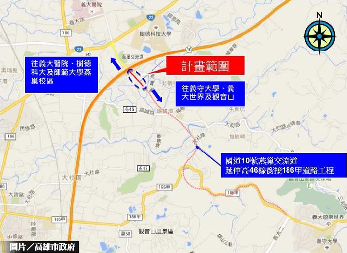 國道10號燕巢交流道聯絡道工程 年底完工