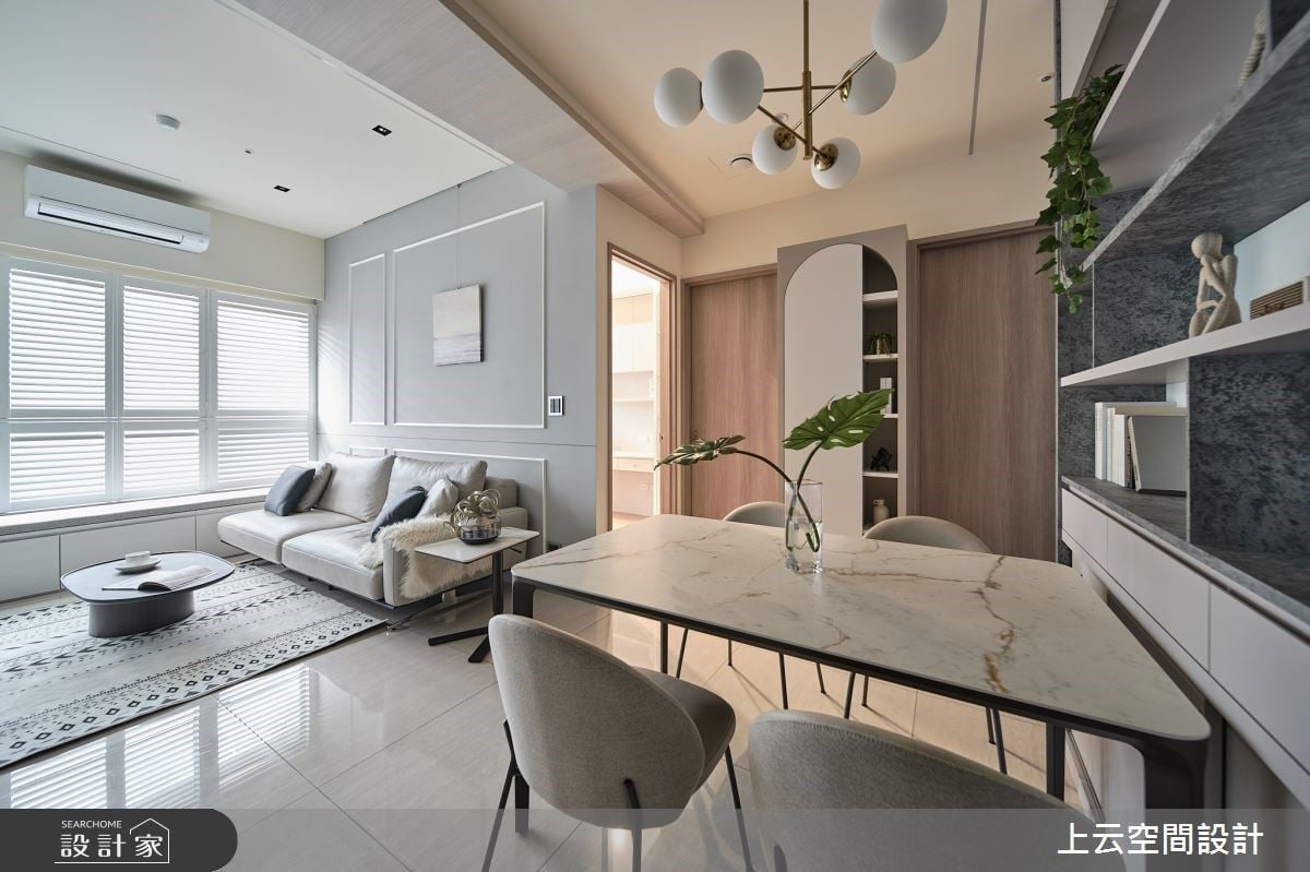 22.5坪三房兩廳現代風混搭新古典，藝術塗料譜出細膩優雅協奏曲