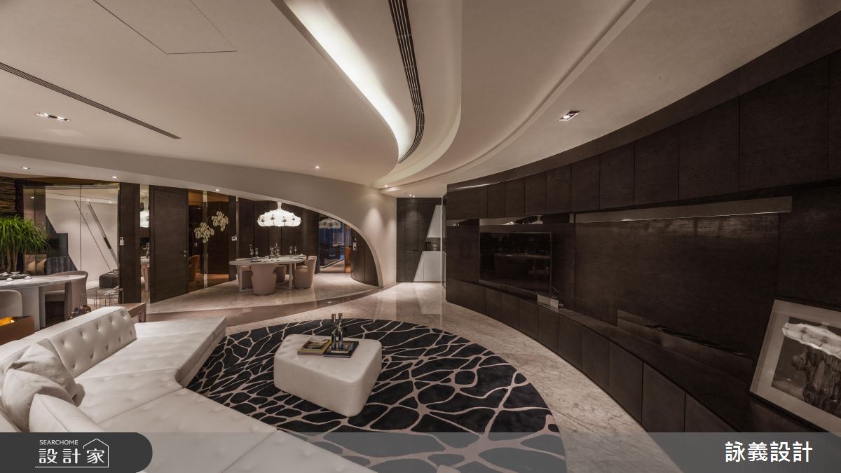 圓弧線條舞動魔幻空間 大尺度與自然意象形塑時尚大宅