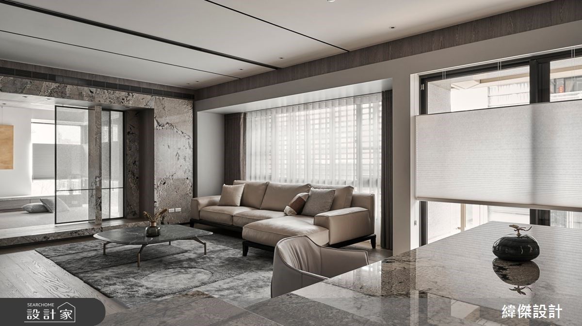 一抹輕淺色調勾勒奢華感！50坪中古屋改造，引光入室又成大器退休宅