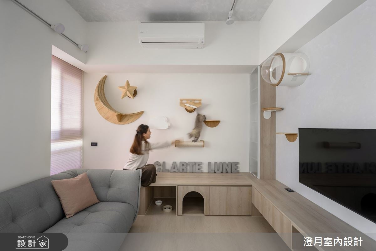 與喵星人共度12坪北歐小宅！彈性隔間、中島與白色櫃體，舒適機能還讓家...