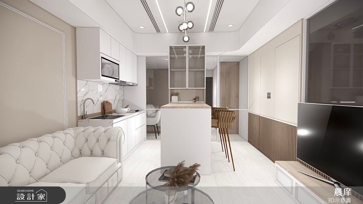 Ins風格的法式奶油白！16坪新古典小宅，創造意想不到的優雅質感