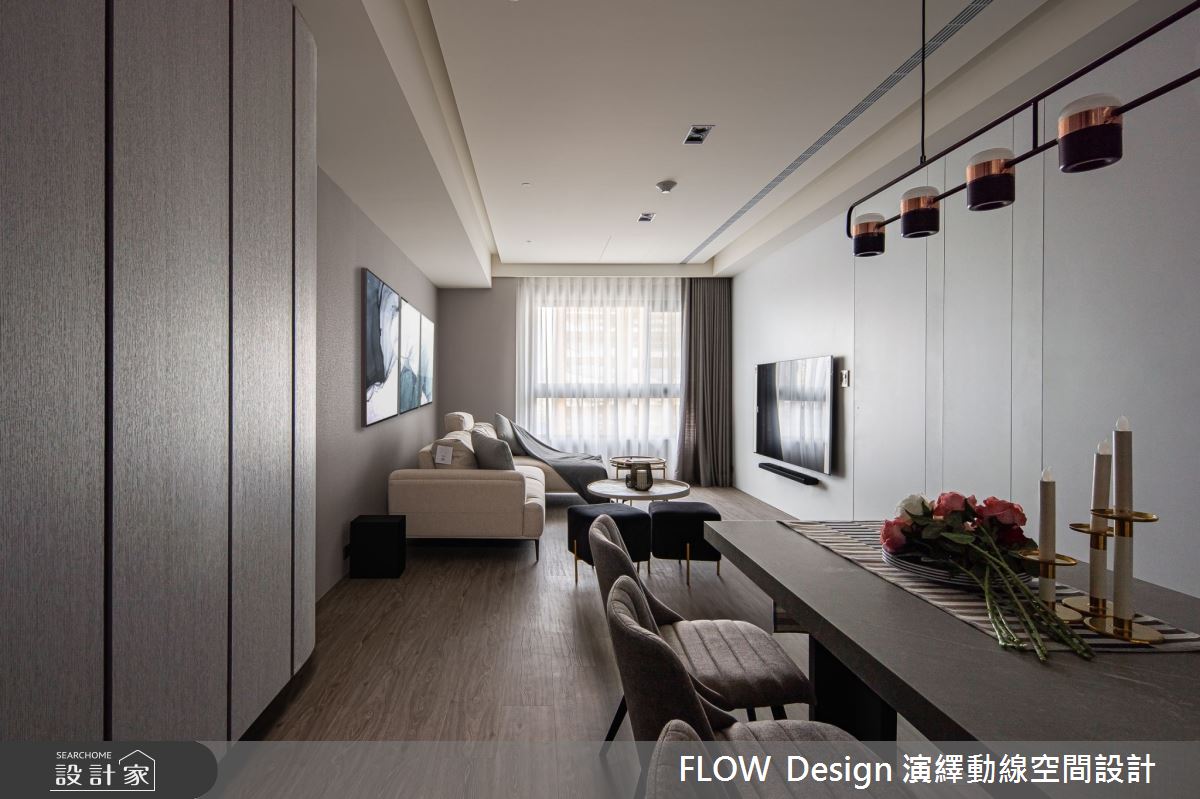 專屬於全家的25坪風格居所，鐵件、石材、跳色家具交織輕奢感現代空間