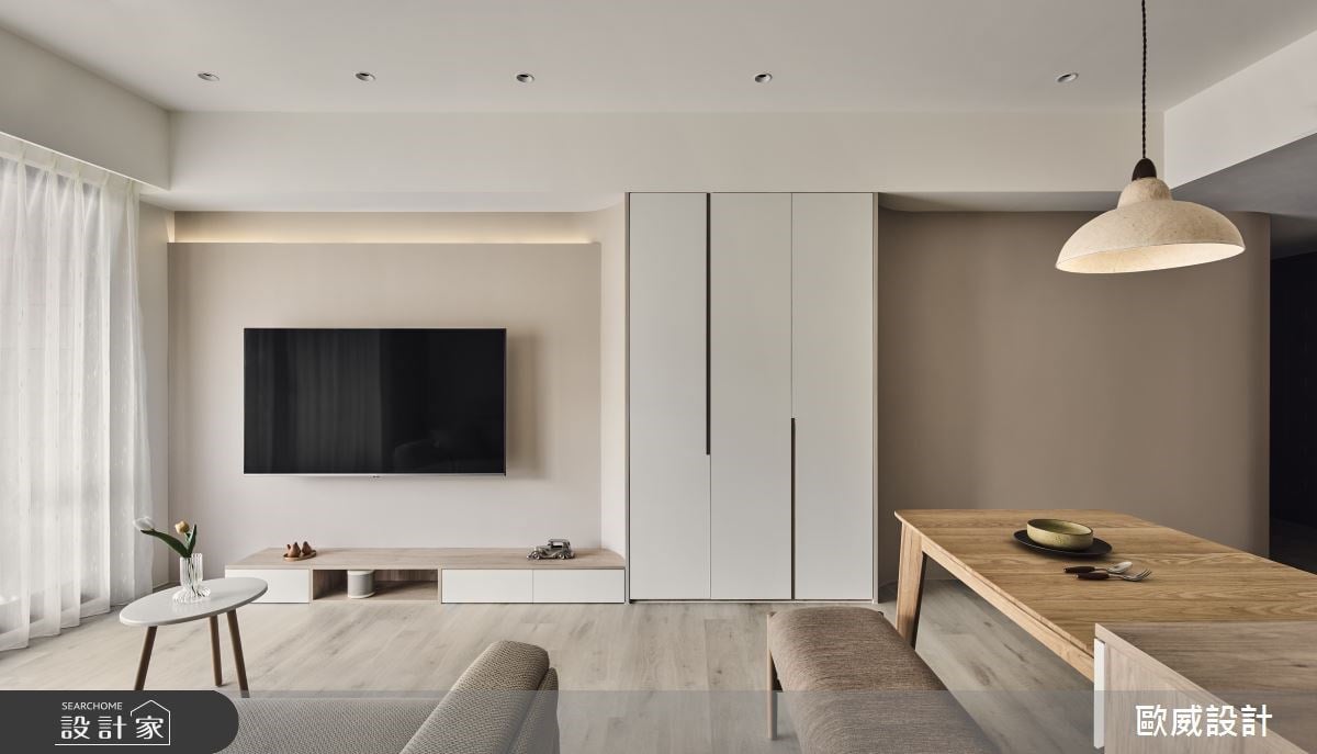 25 坪清新北歐宅超有內涵！弧形設計柔化空間，訂製餐邊櫃打造屋主夢想 H...