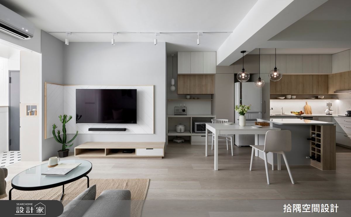 淨透亮療癒開放客廳！通透隔間、亮點色系與燈飾，成就幸福新婚宅